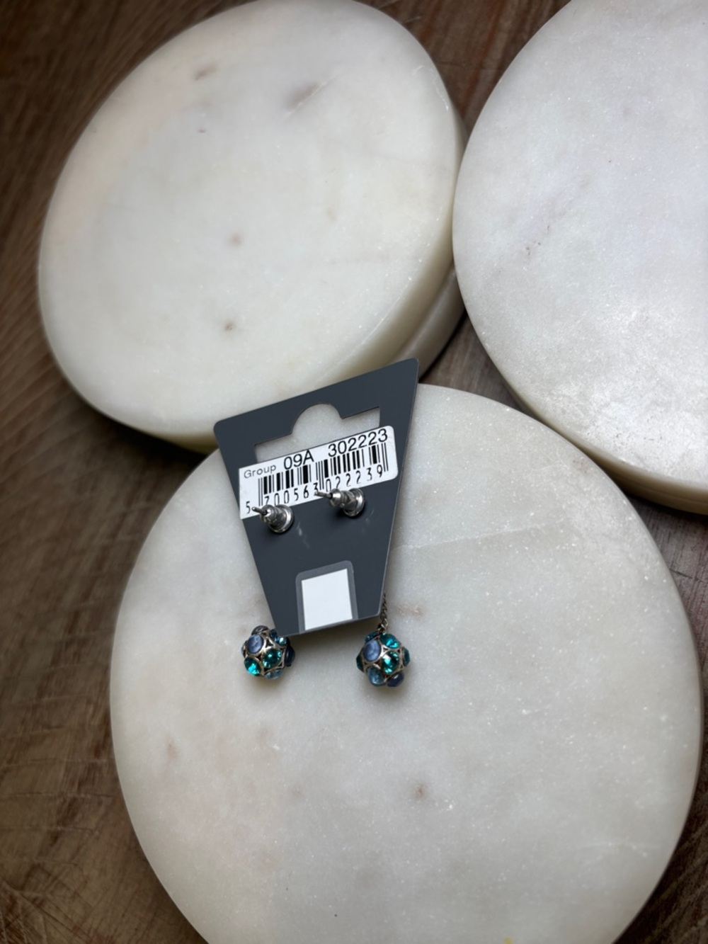 241 Pilgrim Teal Crystal Chain Drop Earrings - Picture 8 of 8